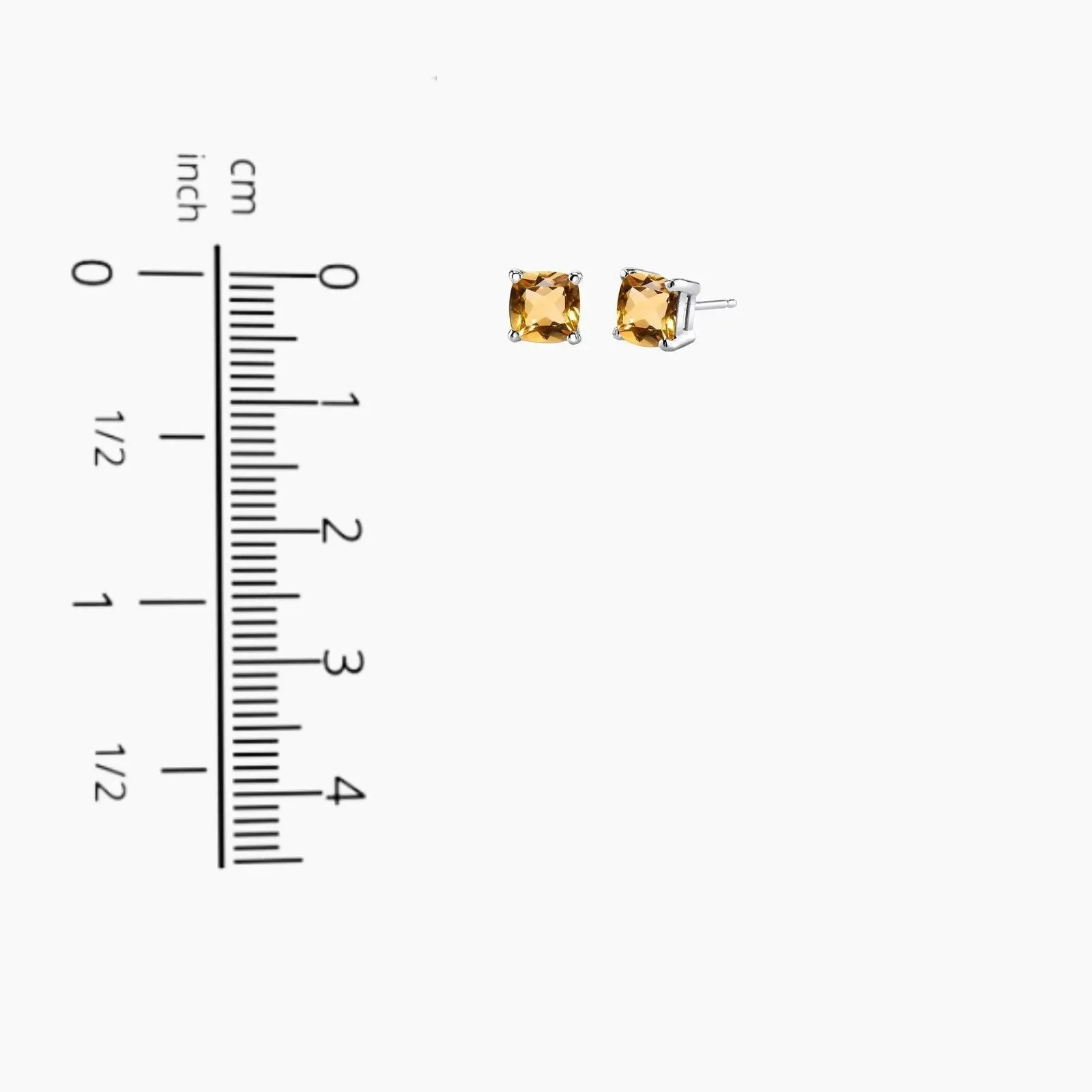 Cushion Cut Citrine Jewellery Earrings in Sterling Silver | Irosk Australia ®