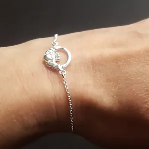 Dainty Claddagh Bracelet, Adjustable