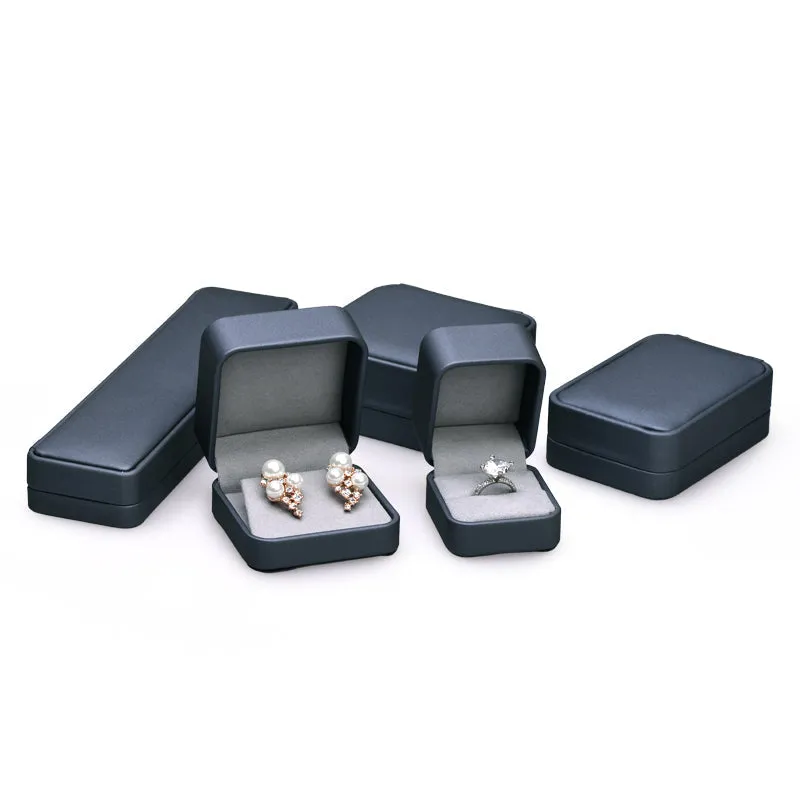 Dark Blue PU Leather Bracelet Chain Box H089