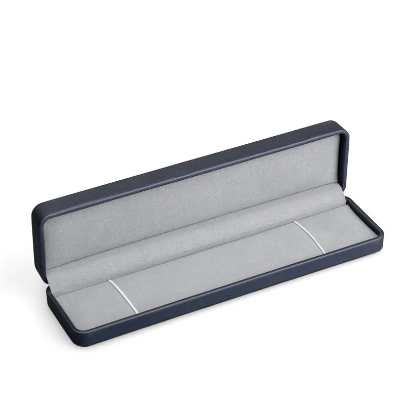 Dark Blue PU Leather Bracelet Chain Box H089