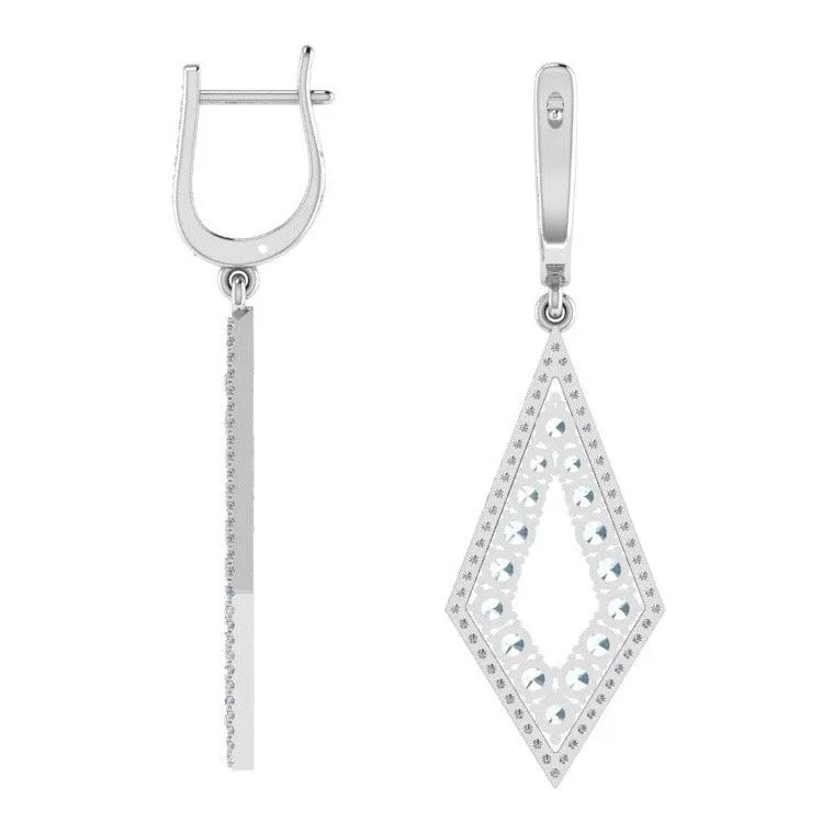 Diamond and Blue Topaz Drop Earrings