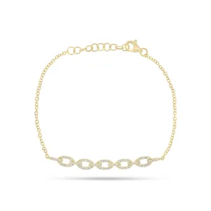 Diamond Oval Link Fashion Bracelet
