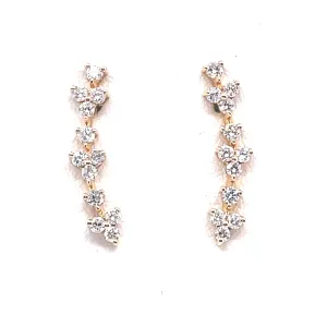 Diamond Trinity Knot Climber Earrings