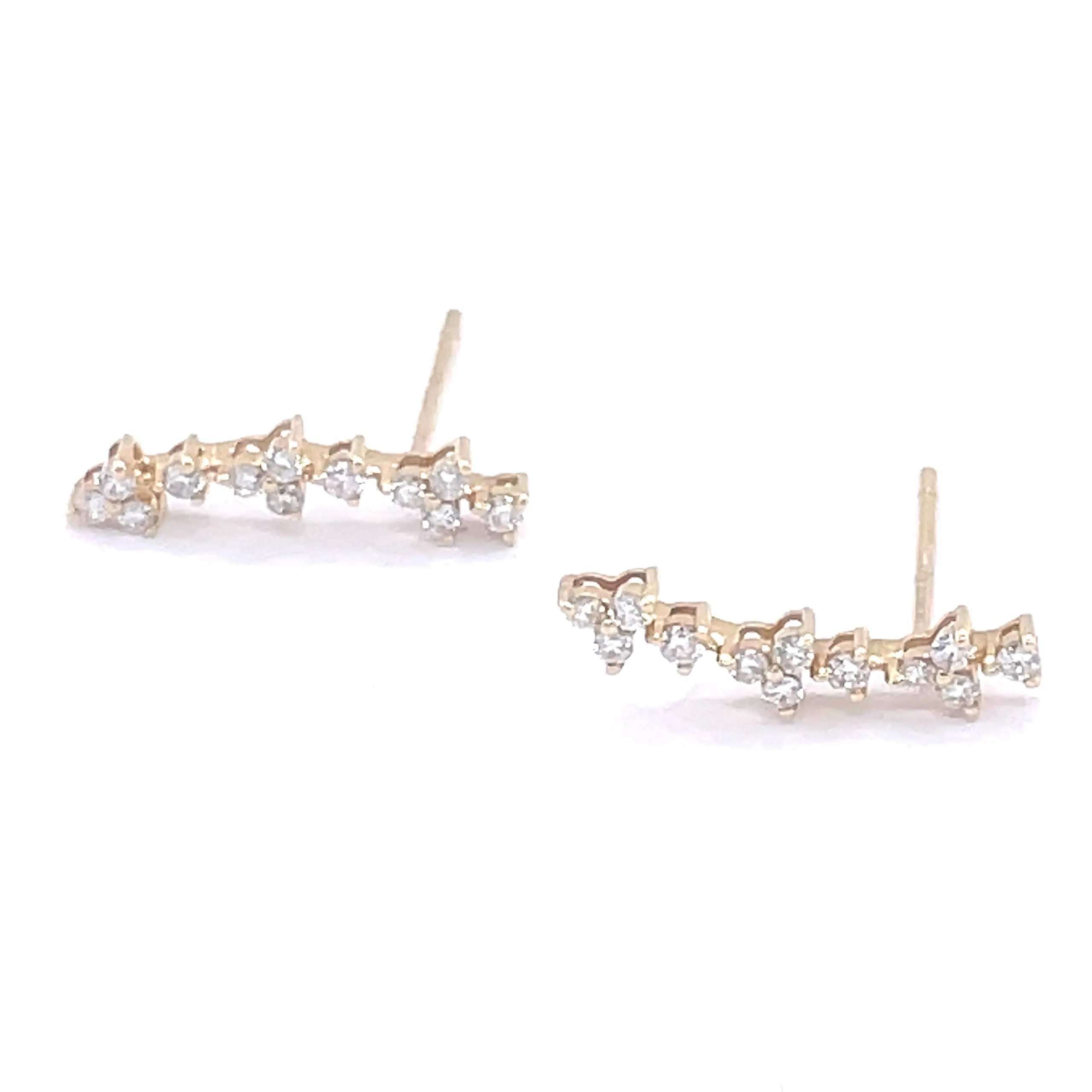 Diamond Trinity Knot Climber Earrings