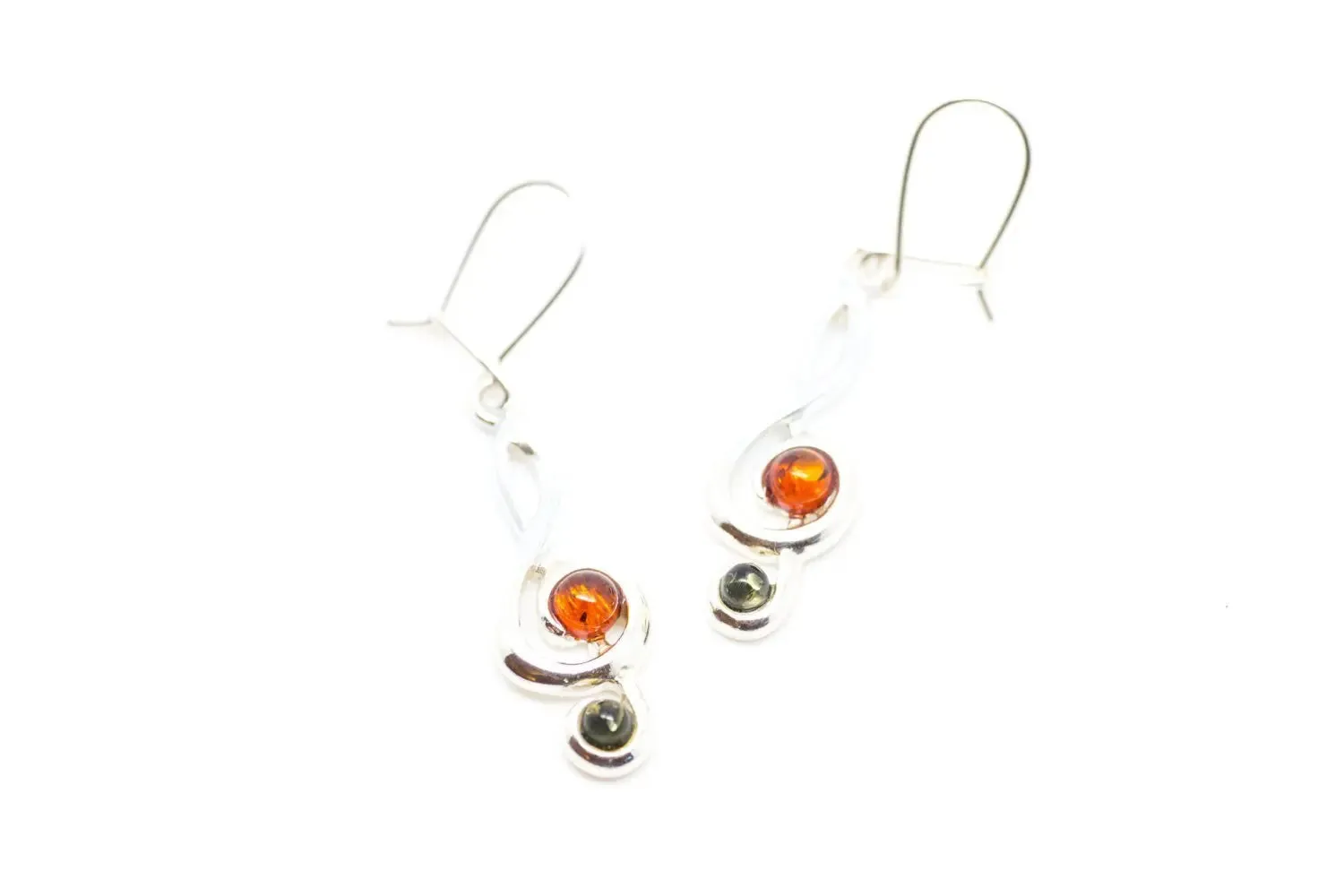 Elegant Treble Clef Gemstone Earrings – Music-Inspired Sterling Silver Jewelry with Amber Gemstones