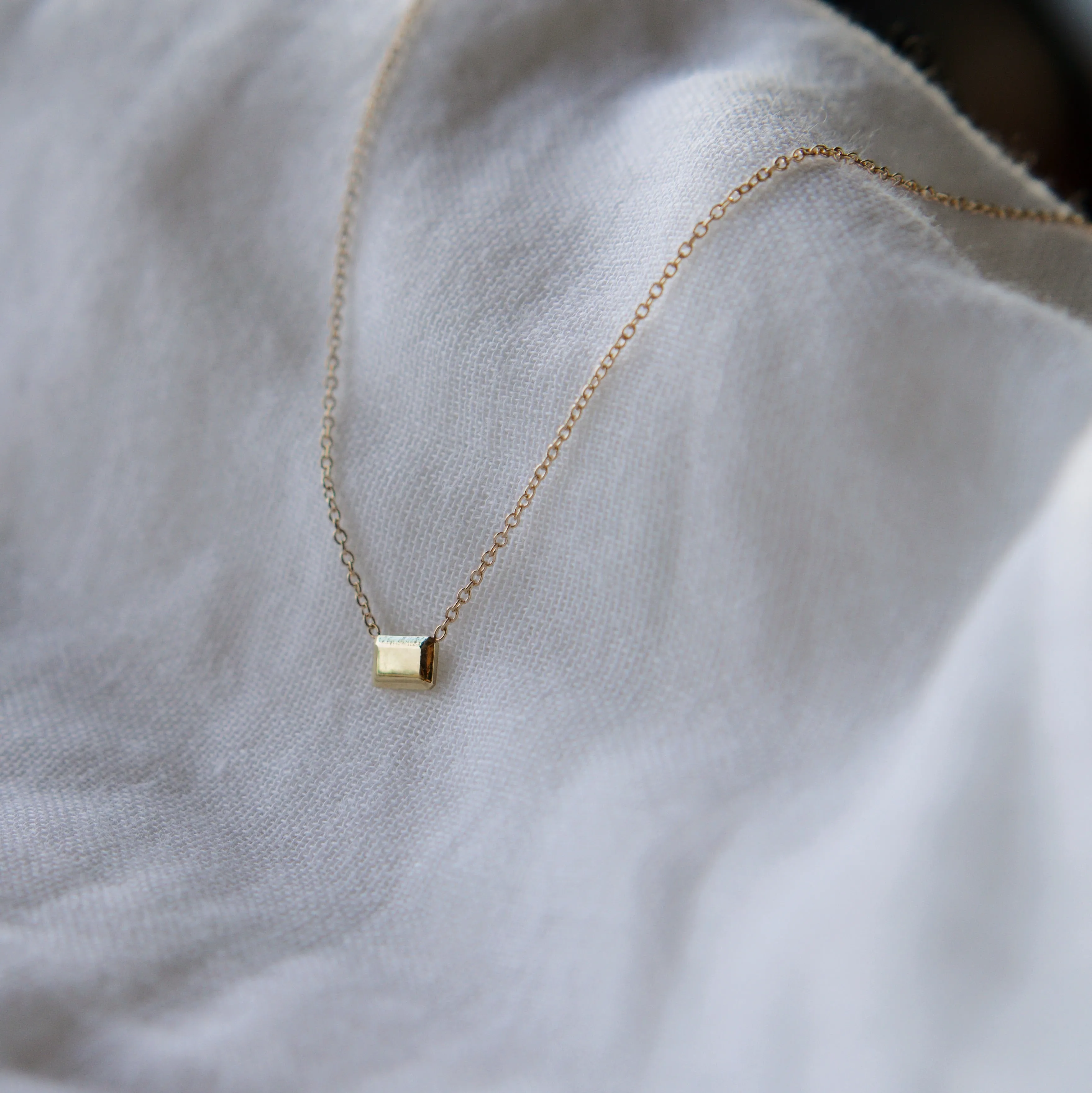 Emerald Gem Necklace - Solid 14kt