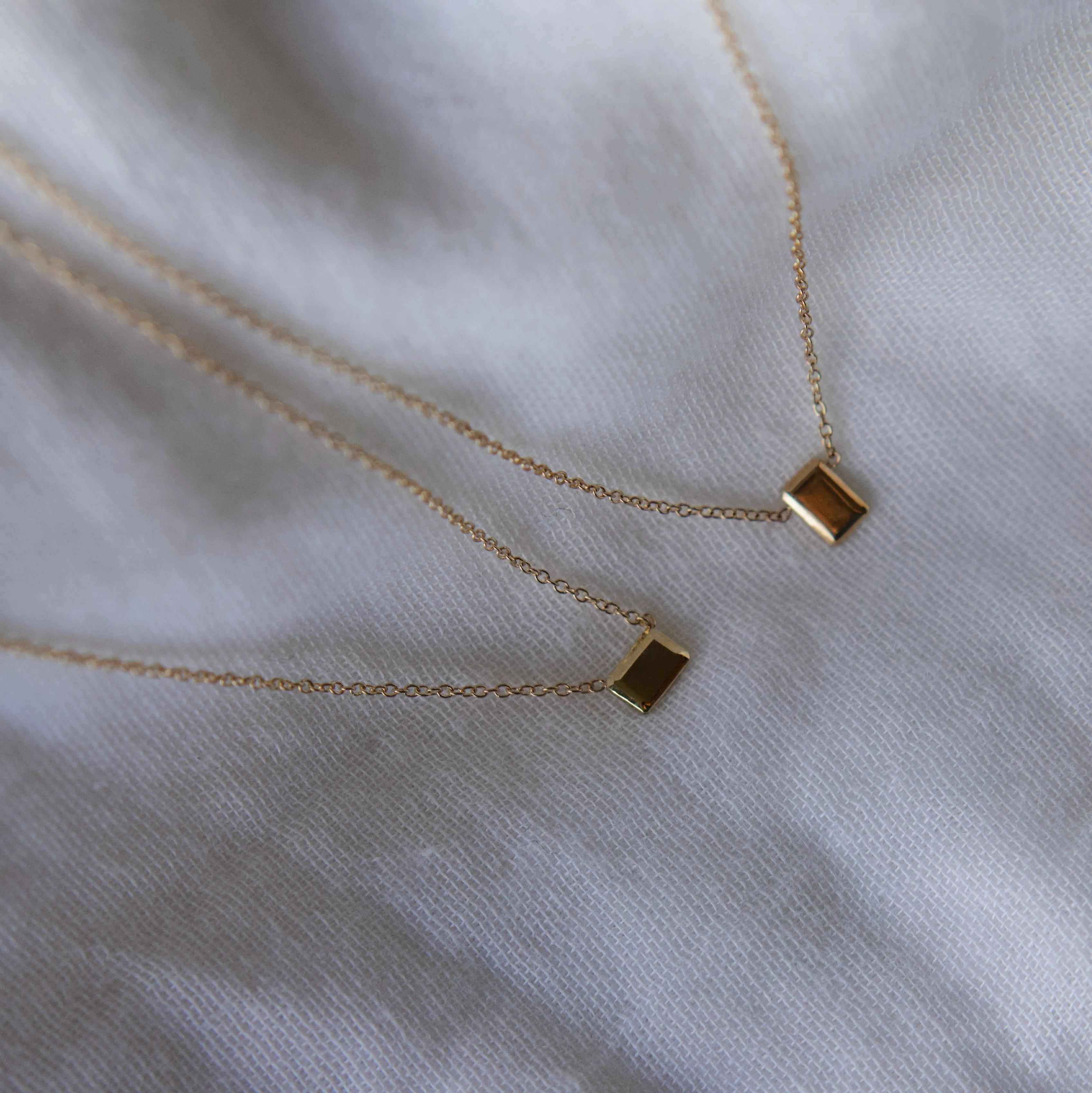 Emerald Gem Necklace - Solid 14kt