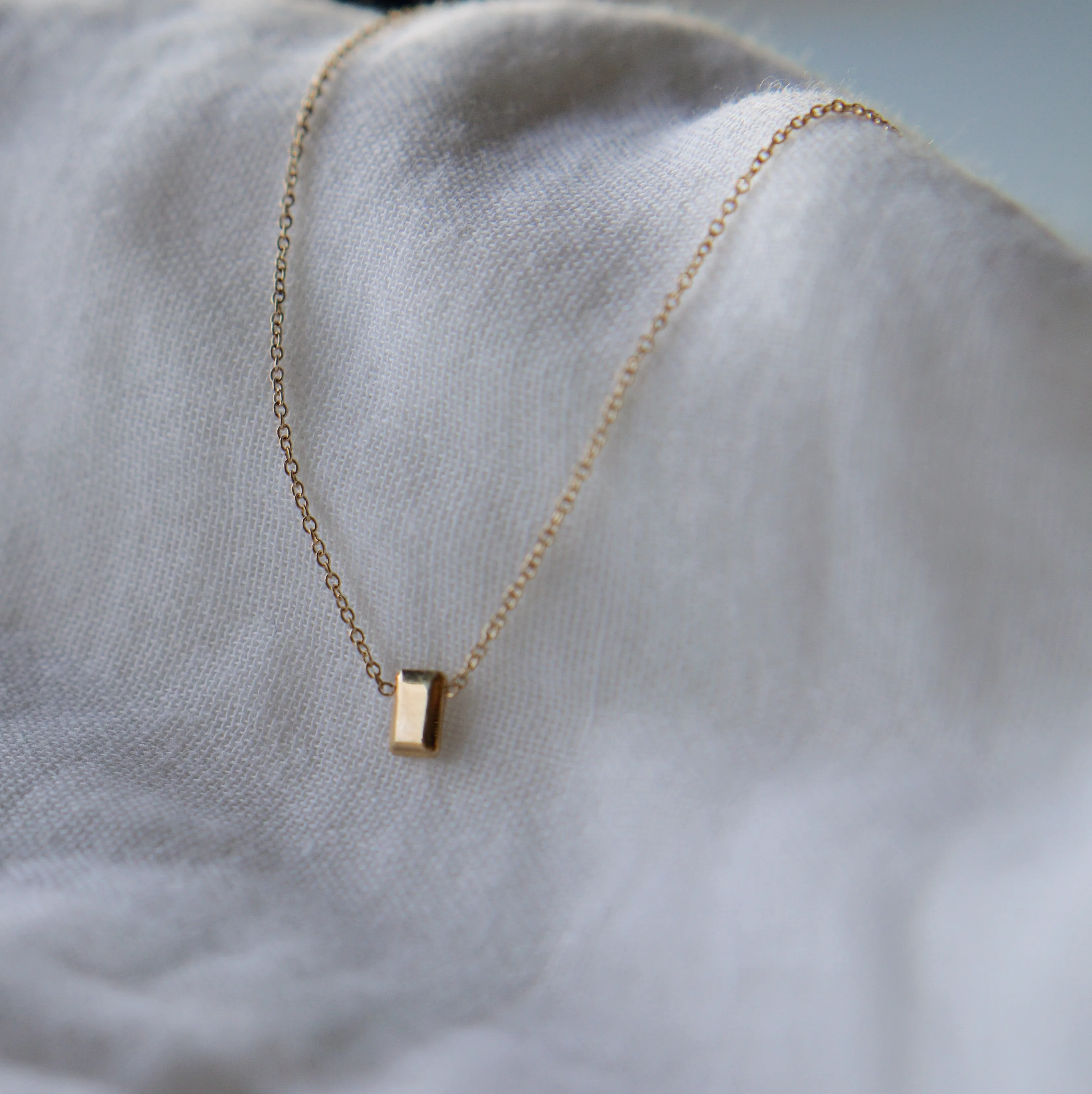 Emerald Gem Necklace - Solid 14kt