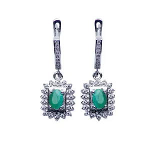 Emerald Regal Silver Earrings