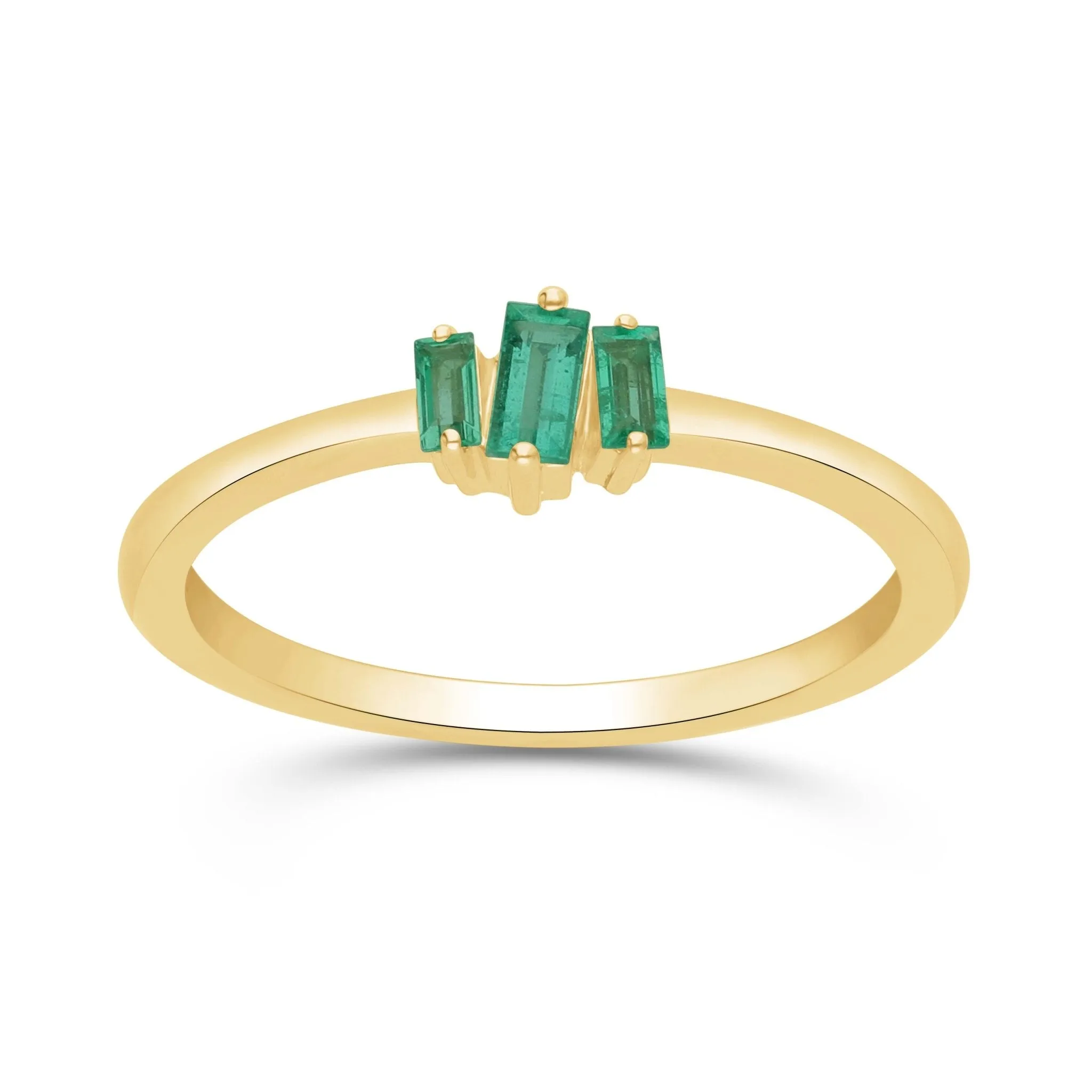 Emerald Trio Stackable Ring - YG
