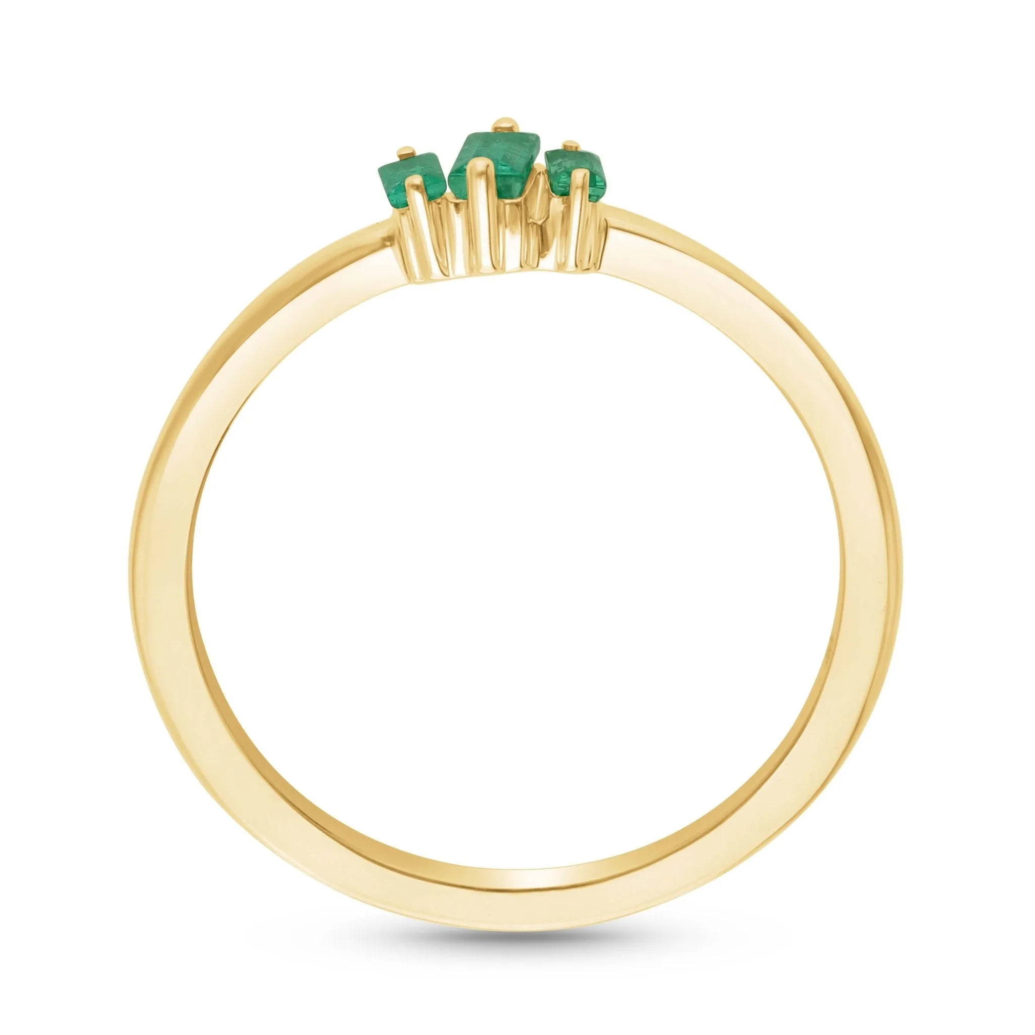 Emerald Trio Stackable Ring - YG