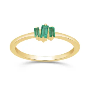 Emerald Trio Stackable Ring - YG