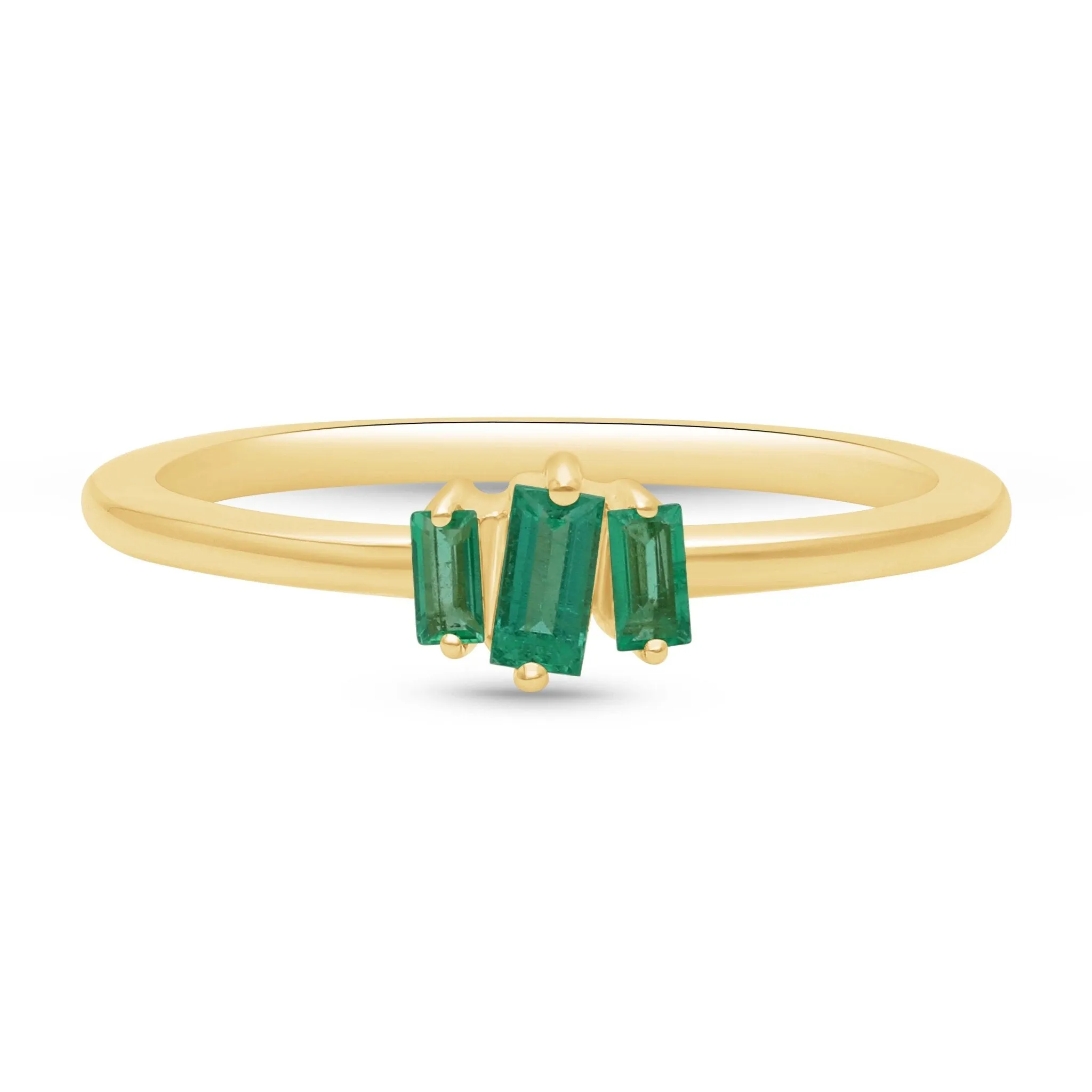 Emerald Trio Stackable Ring - YG