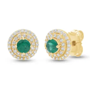 Esmeralda Double Halo Earrings - YG