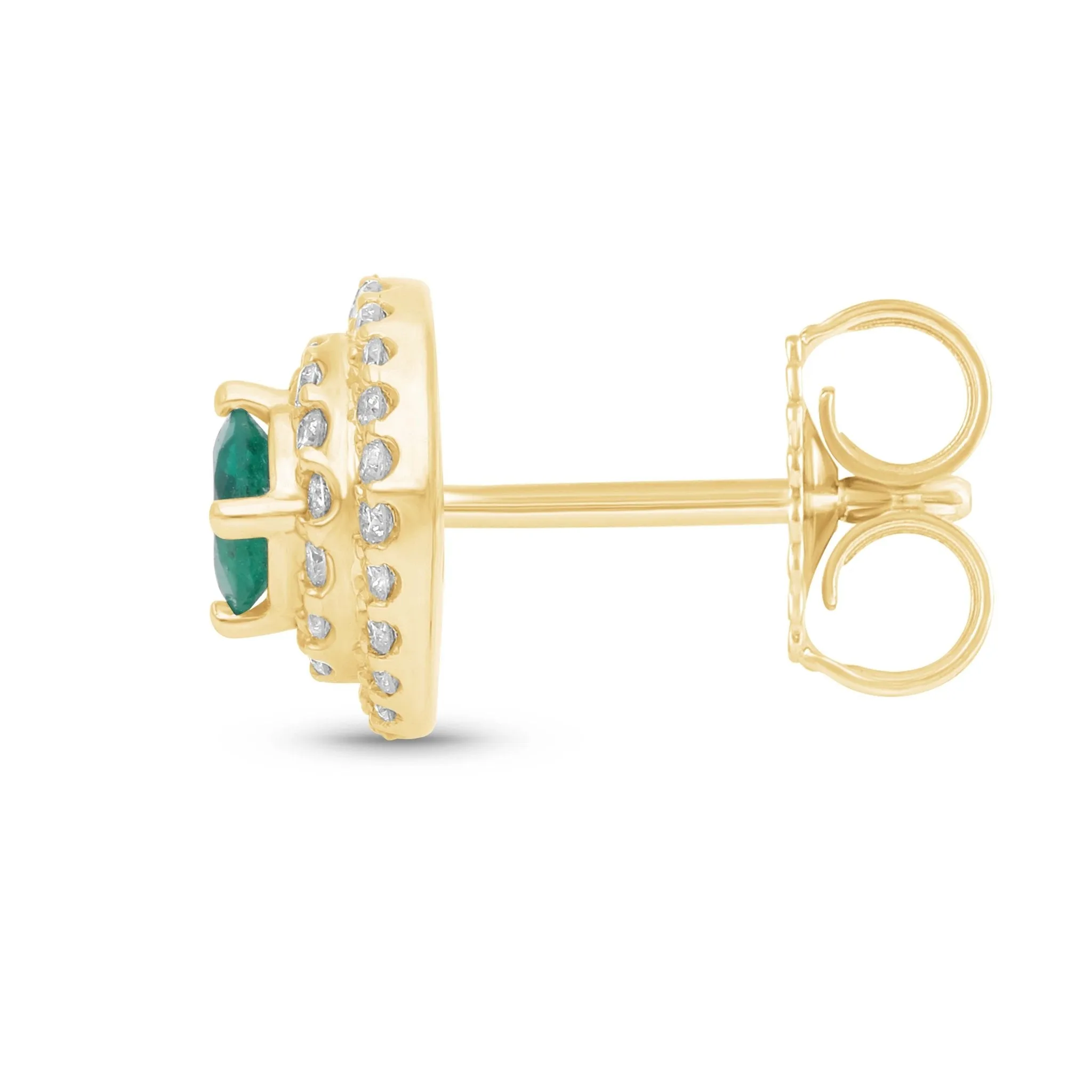 Esmeralda Double Halo Earrings - YG