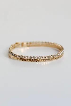 Gabriella Gold Rhinestone Chain Bracelet