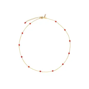 Gemma coral necklace