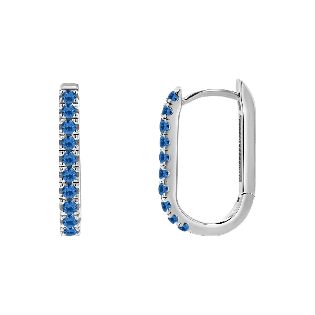 Gemstone Pave Paperclip Huggie Earrings