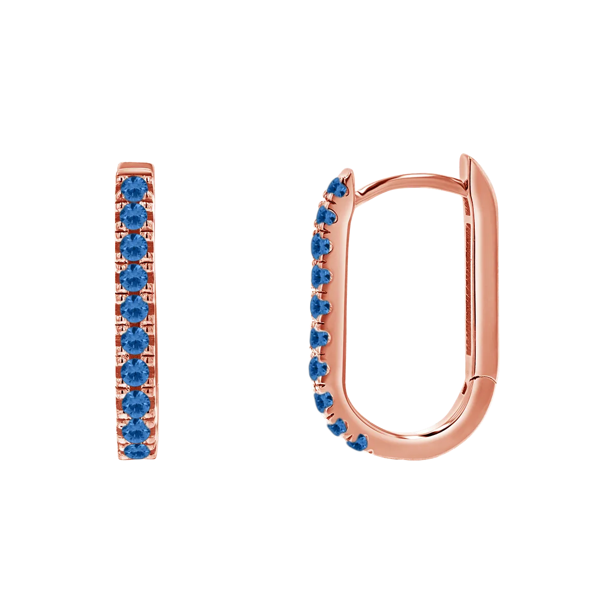 Gemstone Pave Paperclip Huggie Earrings