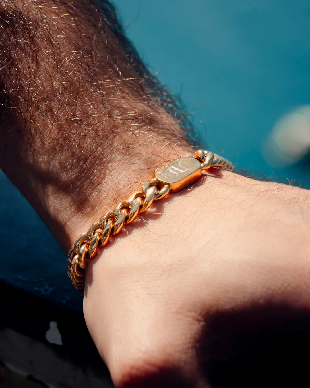 Gold Cuban Link Chain and Bracelet Set - 8 mm