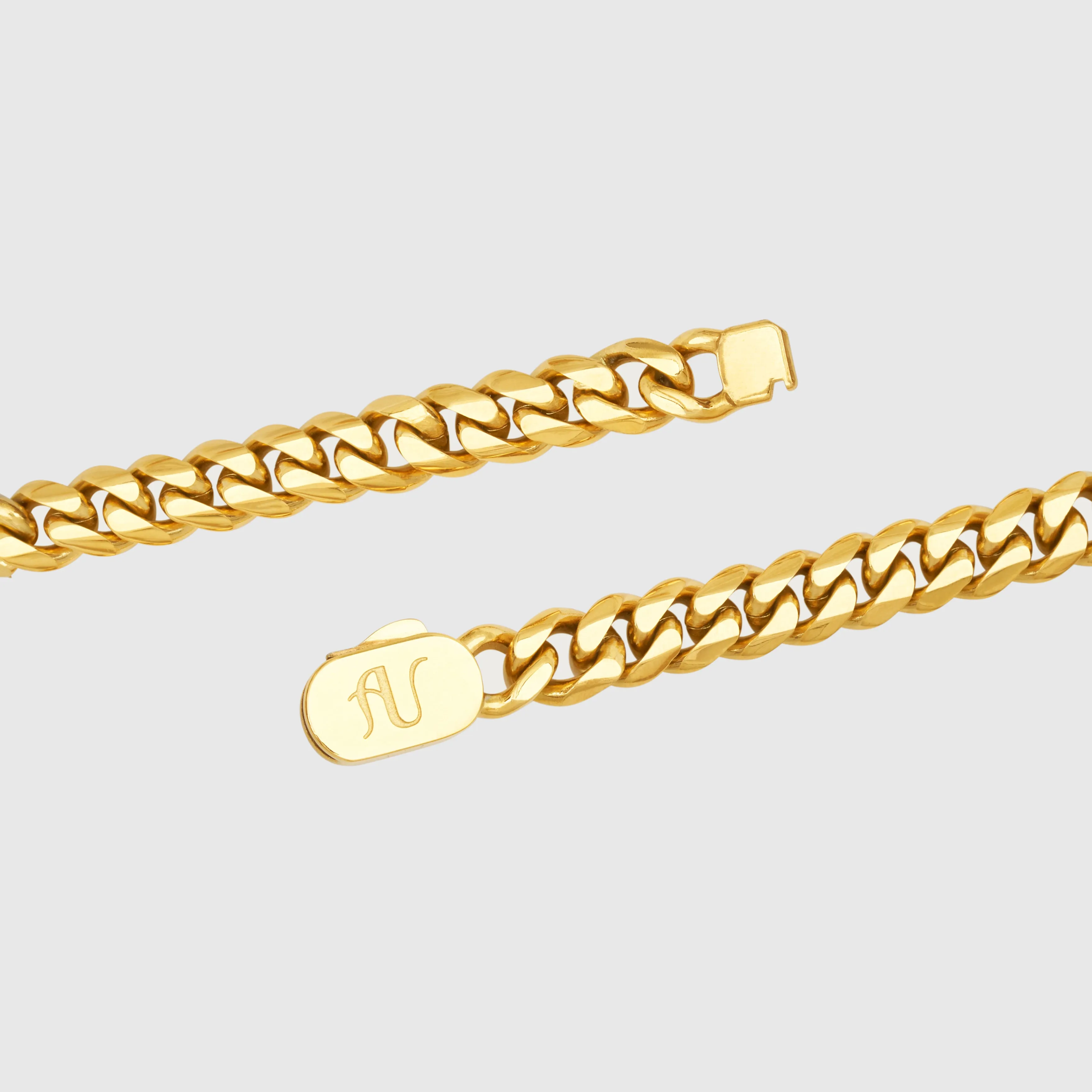 Gold Cuban Link Chain and Bracelet Set - 8 mm