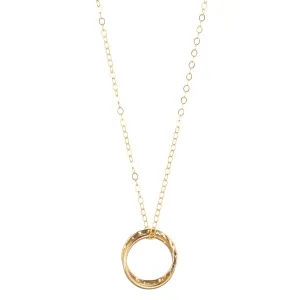 Gold Filled Double Circle Fused Pendant Necklace