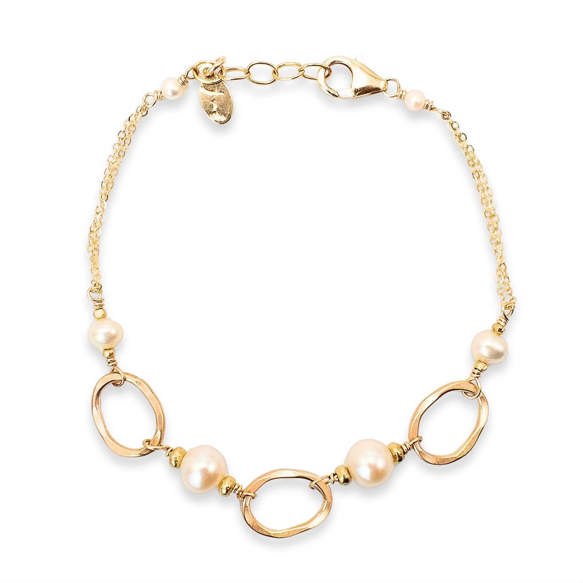 Golden Link Pearl Bracelet
