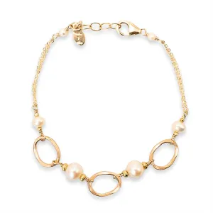 Golden Link Pearl Bracelet