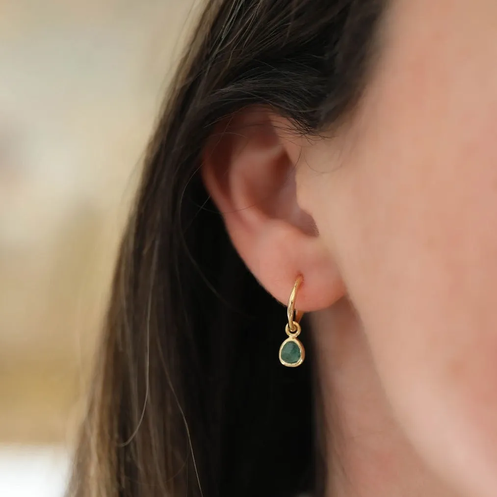 Hampton Emerald & Gold Vermeil Interchangeable Gemstone Earrings