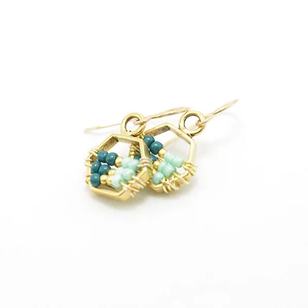 Hexagon Beaded Earrings