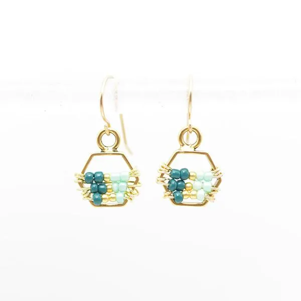 Hexagon Beaded Earrings