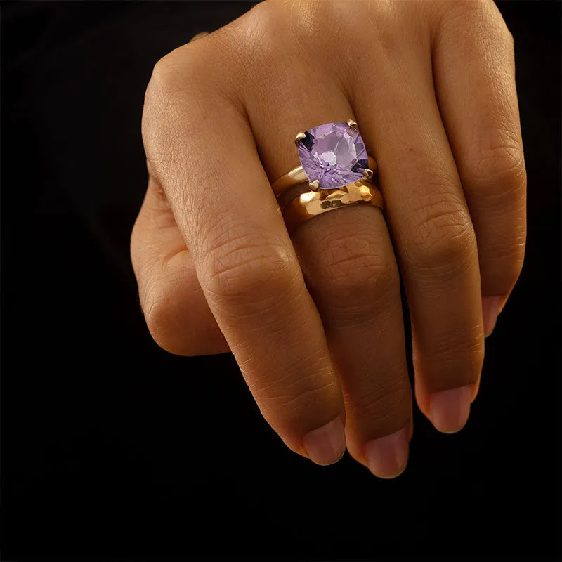 Kara Ring, Amethyst, 9kt Yellow Gold