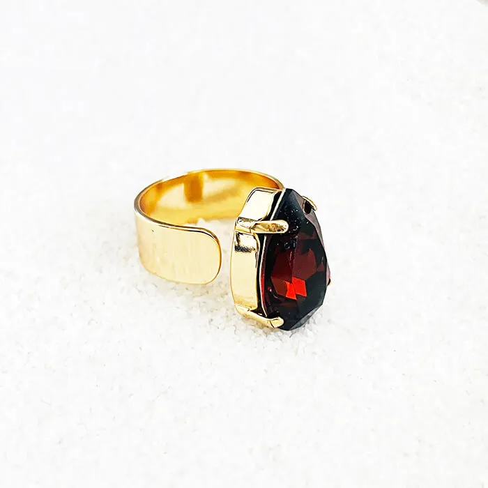 Kenza Amber Swarovski Ring