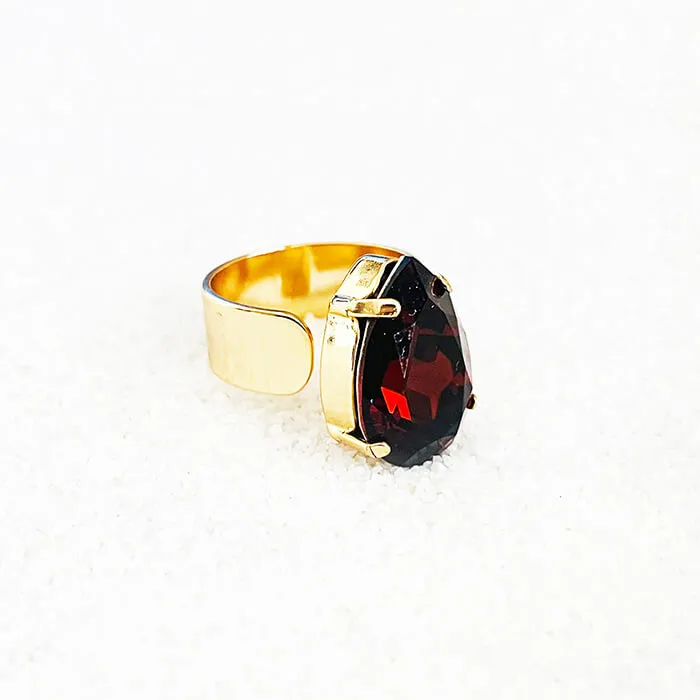 Kenza Amber Swarovski Ring