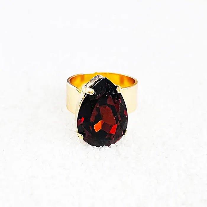 Kenza Amber Swarovski Ring