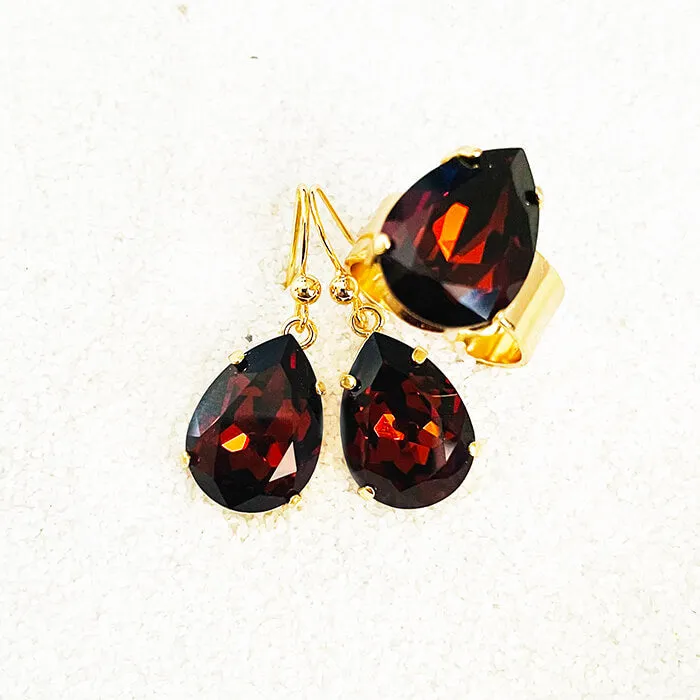 Kenza Amber Swarovski Ring