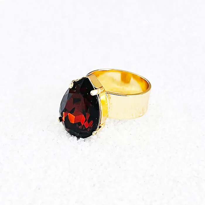 Kenza Amber Swarovski Ring