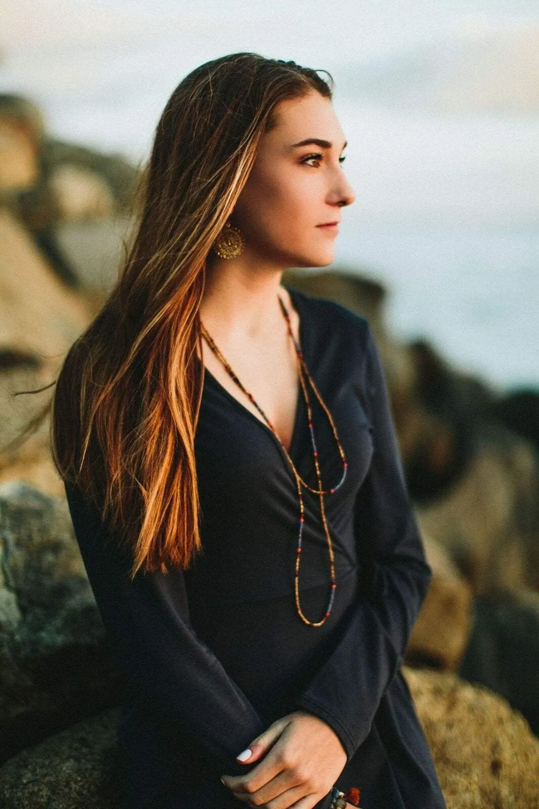 Lapis and Gold Wrap Necklace