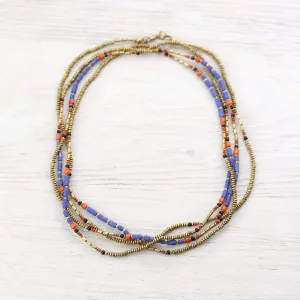 Lapis and Gold Wrap Necklace