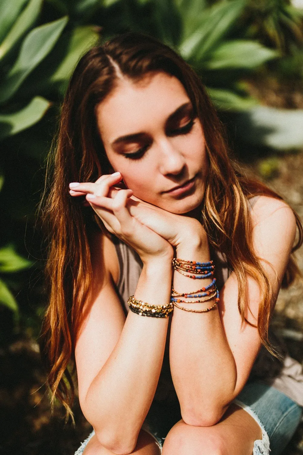 Lapis and Gold Wrap Necklace