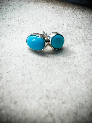 Linda Oval Turquoise Post Earringd