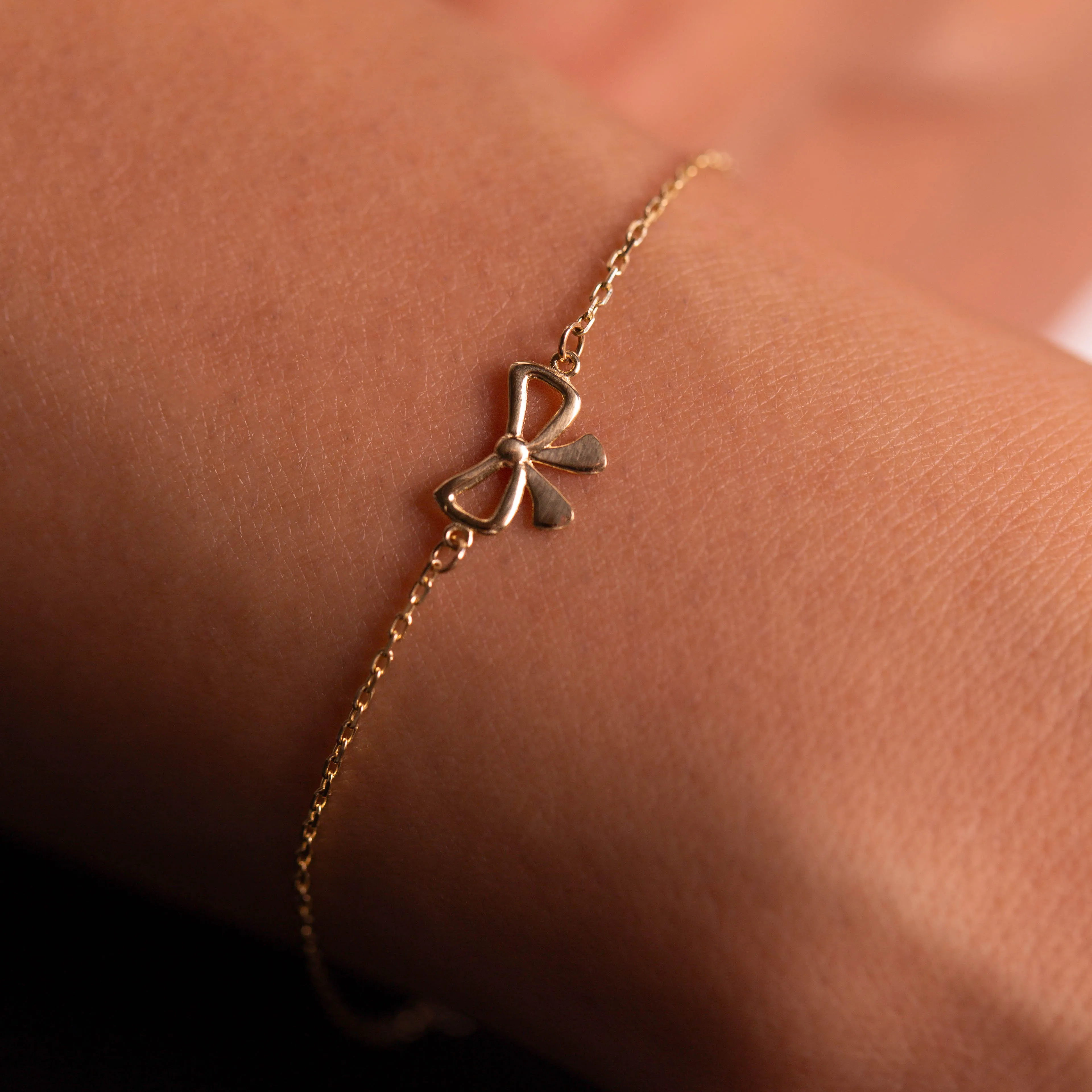Medley x Dinnara Micro Bow Bracelet in 10k Gold