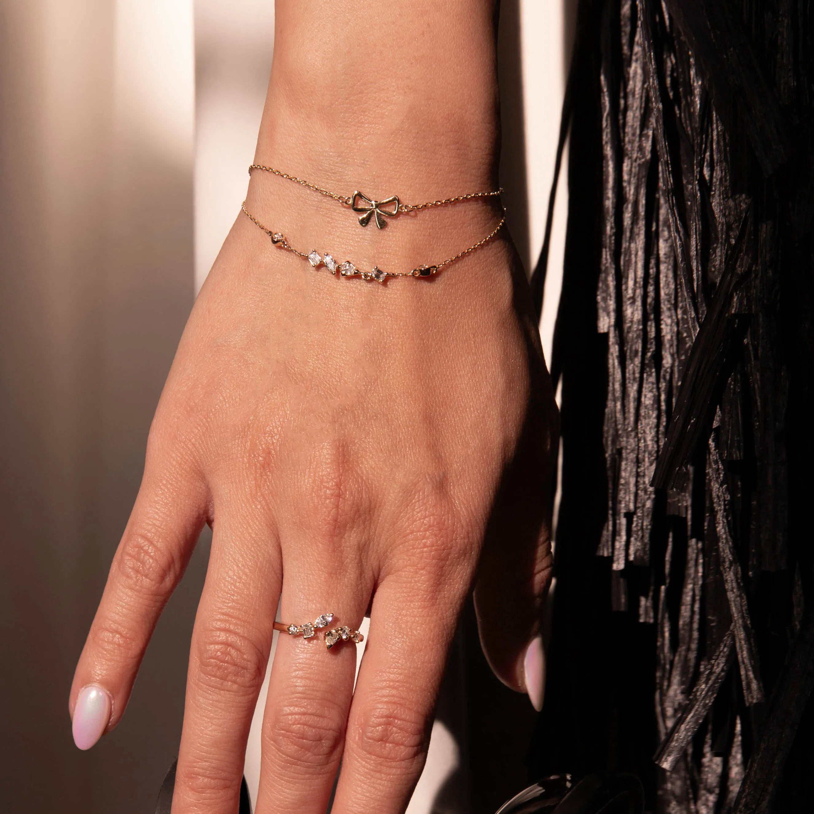 Medley x Dinnara Micro Bow Bracelet in 10k Gold