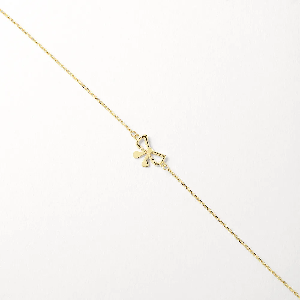 Medley x Dinnara Micro Bow Bracelet in 10k Gold