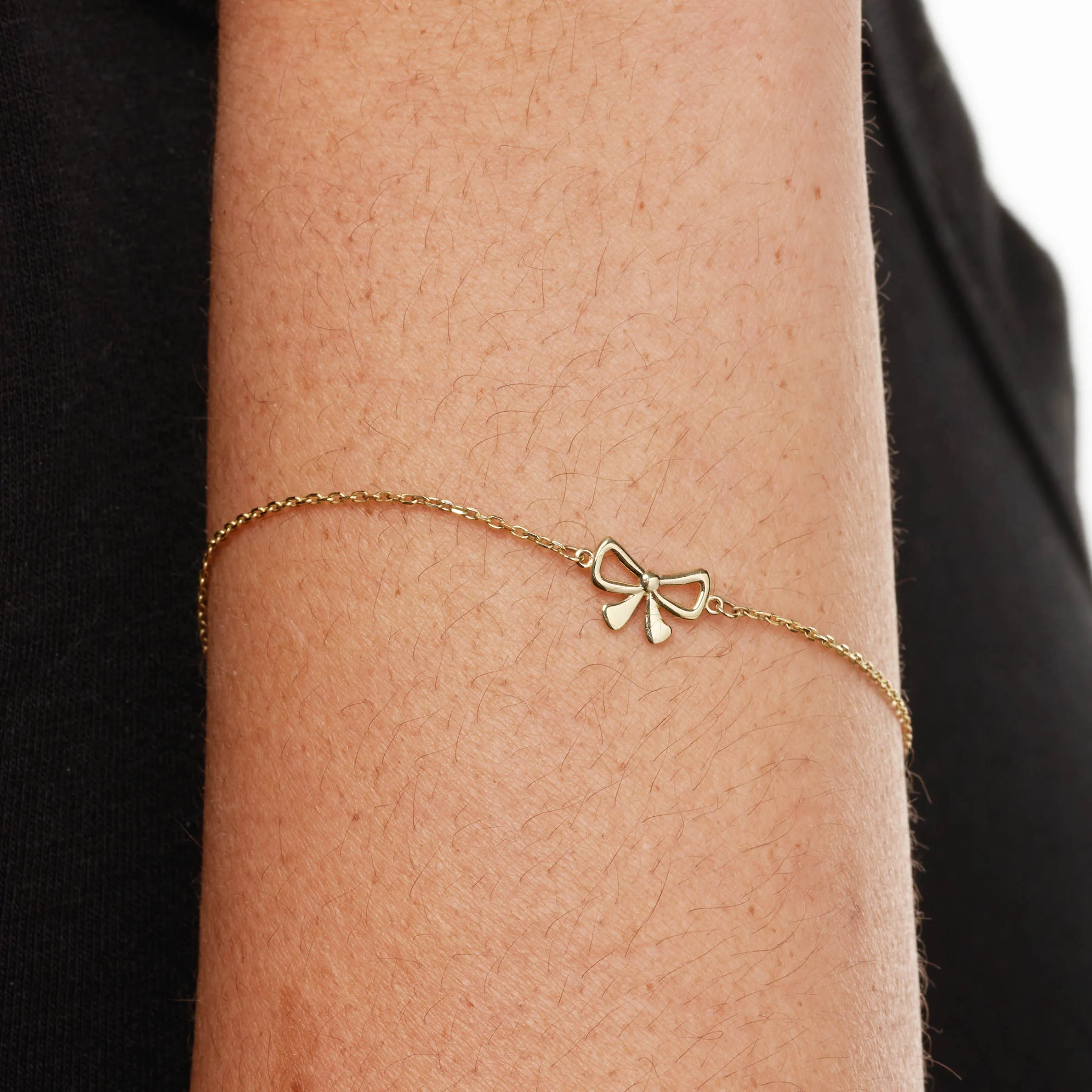 Medley x Dinnara Micro Bow Bracelet in 10k Gold
