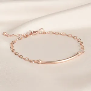 Minimalist Rose Gold Tube Bracelet
