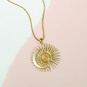 Pendant Necklace | Cameoko | Celestial Sun and Moon