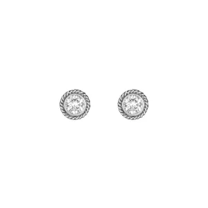 Petite Twist Bezel Diamond Earrings