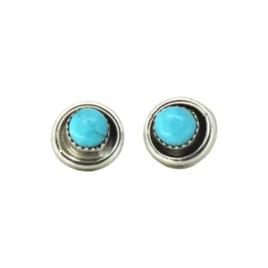 Round Ridge Turquoise Studs