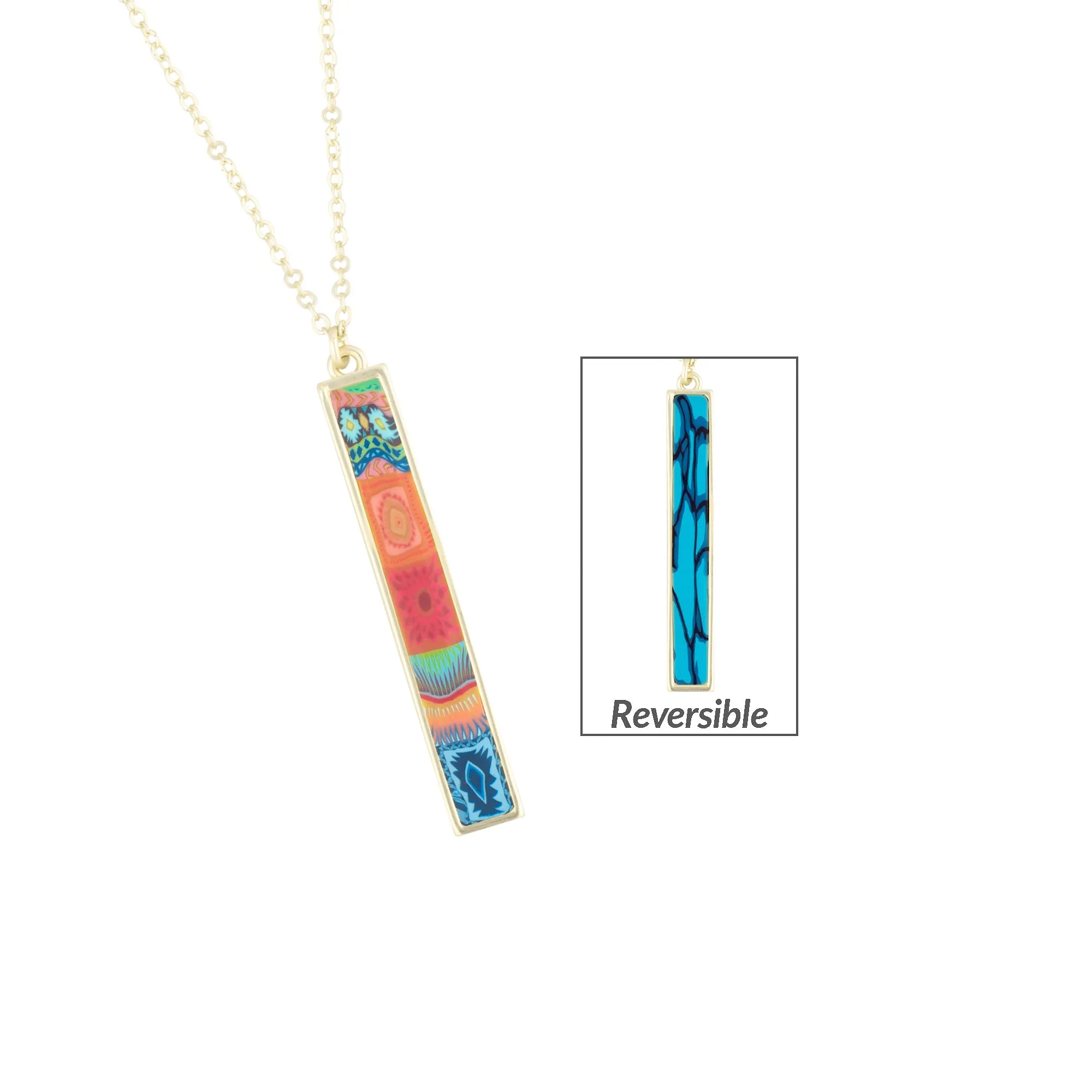 Sedona Sky Gold Vertical Bar Necklace